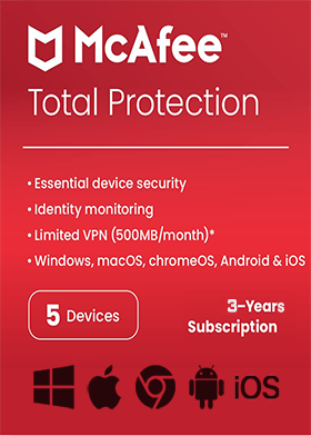 McAfee Total Protection 2023 Multi 5 Devices 3 Years Key Global