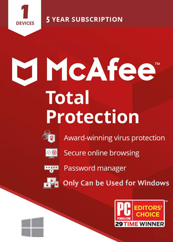 McAfee Total Protection 1 Device 5 Years Key Global